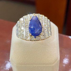 14K Gorgeous Sapphire and Diamond Ring